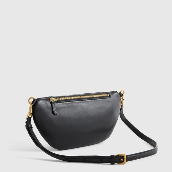 Quince Italian Leather Diamond Quilted Sling Bag in Black - Picture 3 of 9